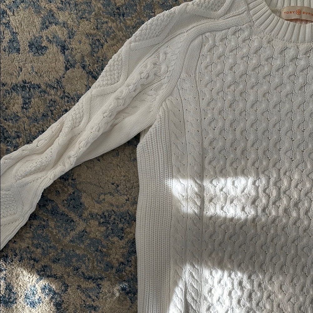 Tory Burch White Cable Knit Sweater - Picture 5 of 11